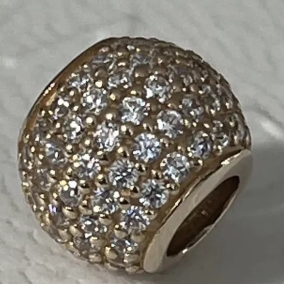 PANDORA Authentic 14K Gold Charm Pave Lights CZ Charm New In Box - Picture 3 of 4